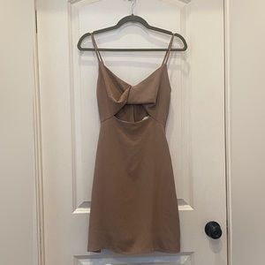 Brown Mini keyhole dress